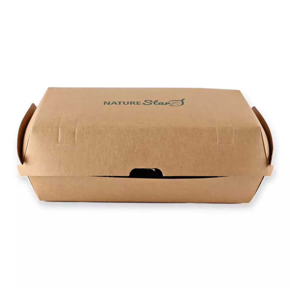 NATUREStar 416421, Club Organic Sandwich-Boxen, 207 x 107 x 79 mm, Kraftpapier/PLA, image 2, gallery thumbnail