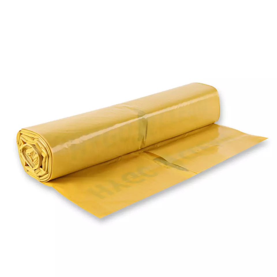 HygoClean 32558, Light LDPE Waste Bags, 120 l, Yellow, Roll, image 2, gallery thumbnail