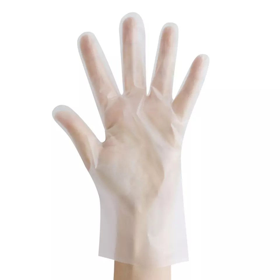 Hygostar 263110P, Allfood Thermosoft TPE Gloves, 9/L, Transparent, Economy Pack, image 1, gallery thumbnail