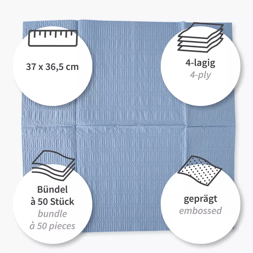 HygoClean 317490, Pleated Recycled Paper Cleaning Cloths, 4-ply, Blue, image 3