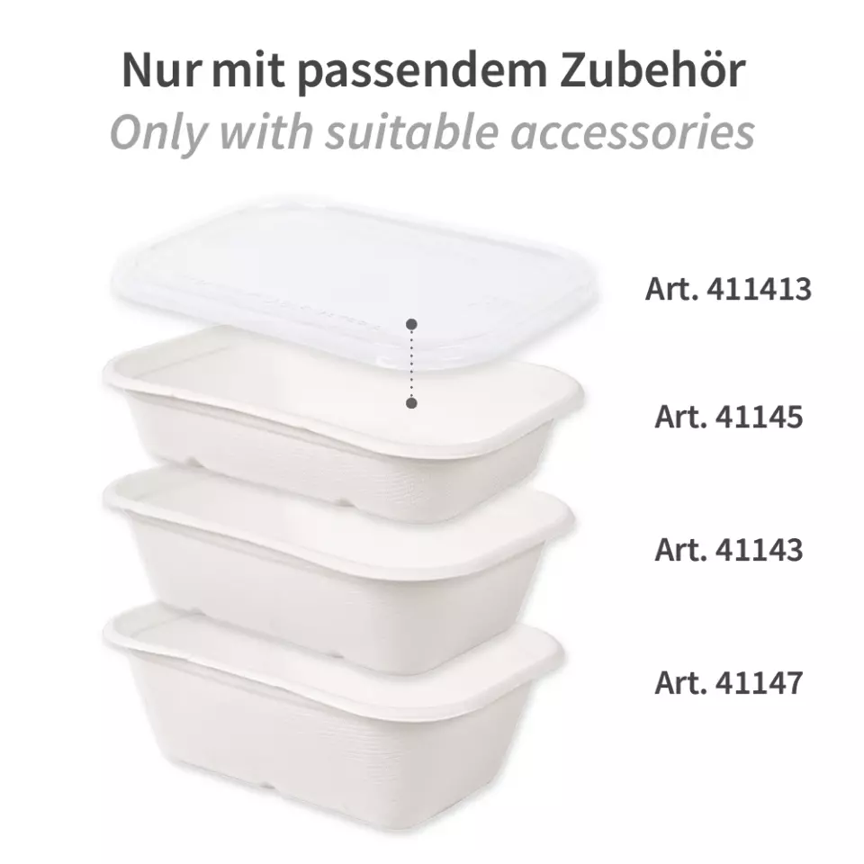 NATUREStar 411413, Casa Organic rPET Lids, 177 x 125 mm, Transparent, image 2, gallery thumbnail