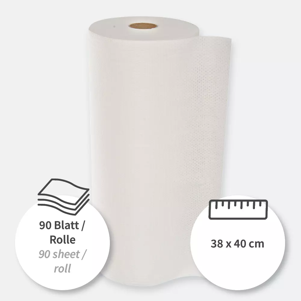 HygoClean 317608, Hygotex Viscose Cleaning Cloths, Small Roll, White, image 3