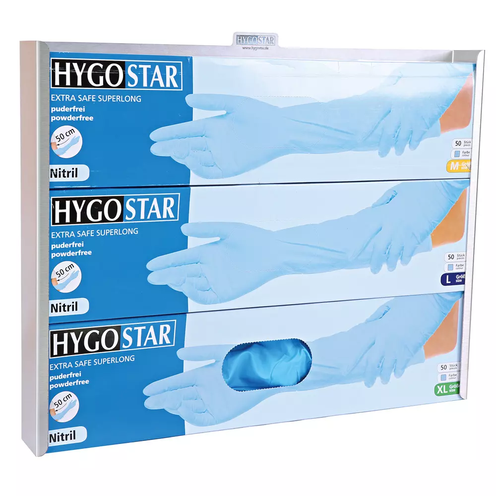 Hygostar 889374, Extra Safe Superlong Glove Dispenser, Stainless Steel, image 2
