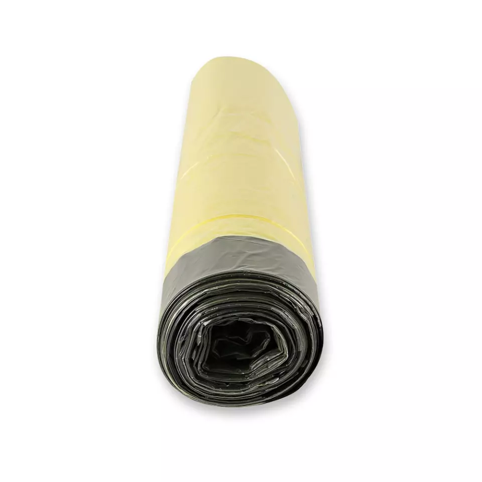HygoClean 32996, HDPE Drawstring Garbage Bags, 60l, Yellow, Roll, image 3, gallery thumbnail