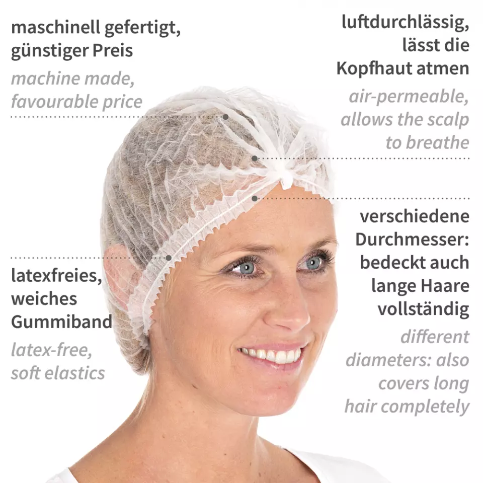Hygonorm 1219, Einweghaube Leicht, PP, ø 50 cm, Weiß, image 7, gallery thumbnail