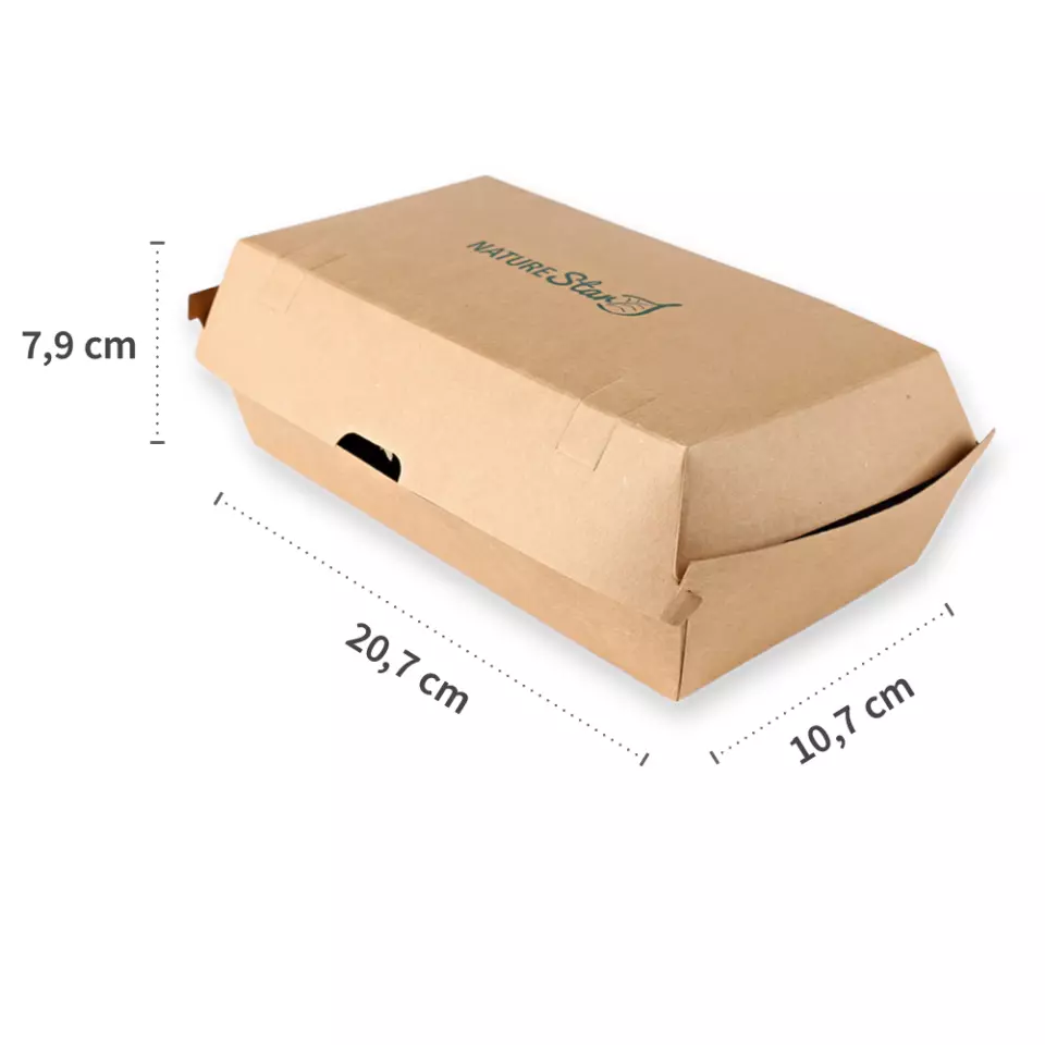 NATUREStar 416421, Club Organic Sandwich-Boxen, 207 x 107 x 79 mm, Kraftpapier/PLA, image 4, gallery thumbnail
