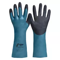 NITRAS 3455, GREEN BARRIER GRIP Kemikaalinsuojakäsineet, turkoosi