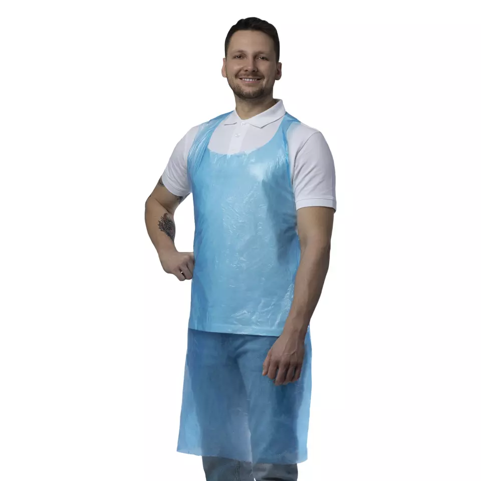 Nitras Medical 4250, PE aprons, blue, image 1, gallery thumbnail