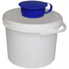 Nitras Medical 57090-B, Dispenser bucket for wet non-woven disinfection wipes, white/blue, 3,400ml