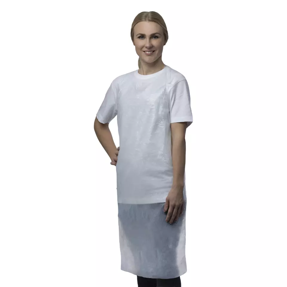 Nitras Medical 4245, PE aprons, white, image 1, gallery thumbnail