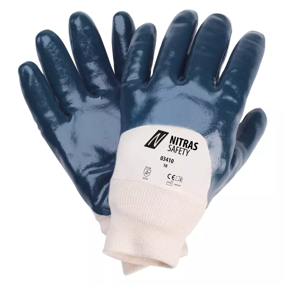 NITRAS 03410, Nitril-Baumwollhandschuhe, Blau, image 1, gallery thumbnail