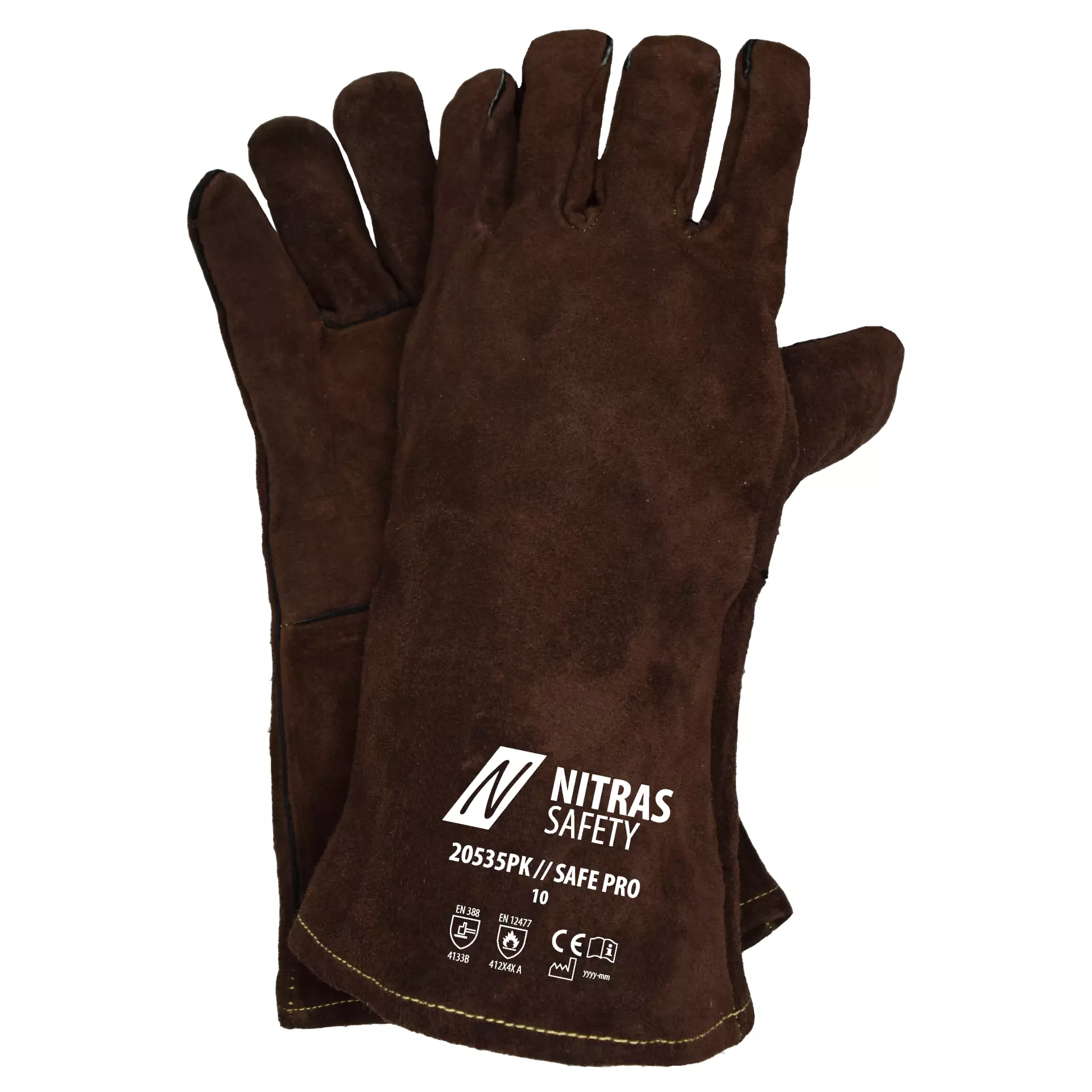 NITRAS 20535PK-10, SAFE Fünf-Finger-Schweißerhandschuhe, Größe 10, image 1