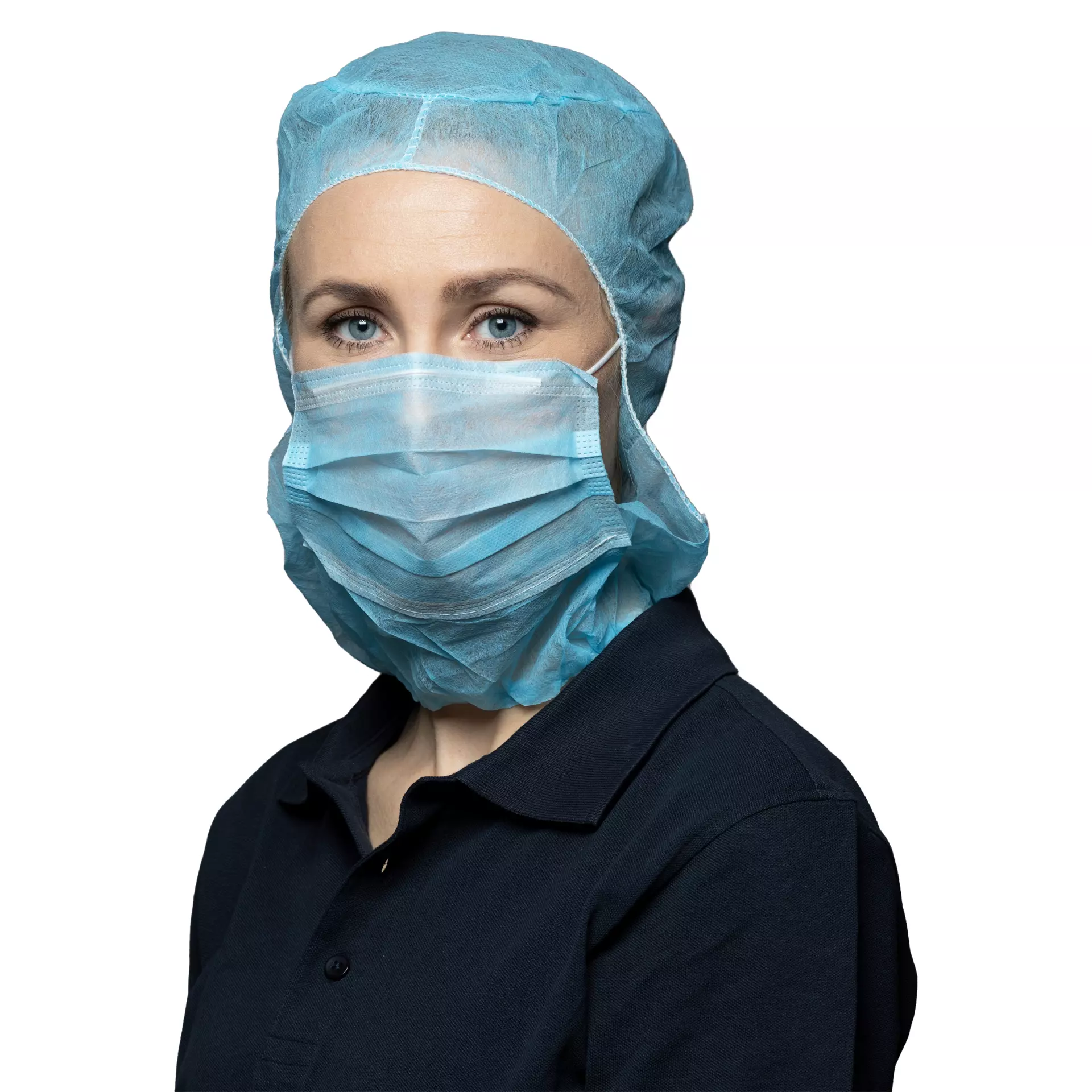 Nitras Medical 4022, Astro caps with integrated 2-ply face mask with nosepiece, image 1