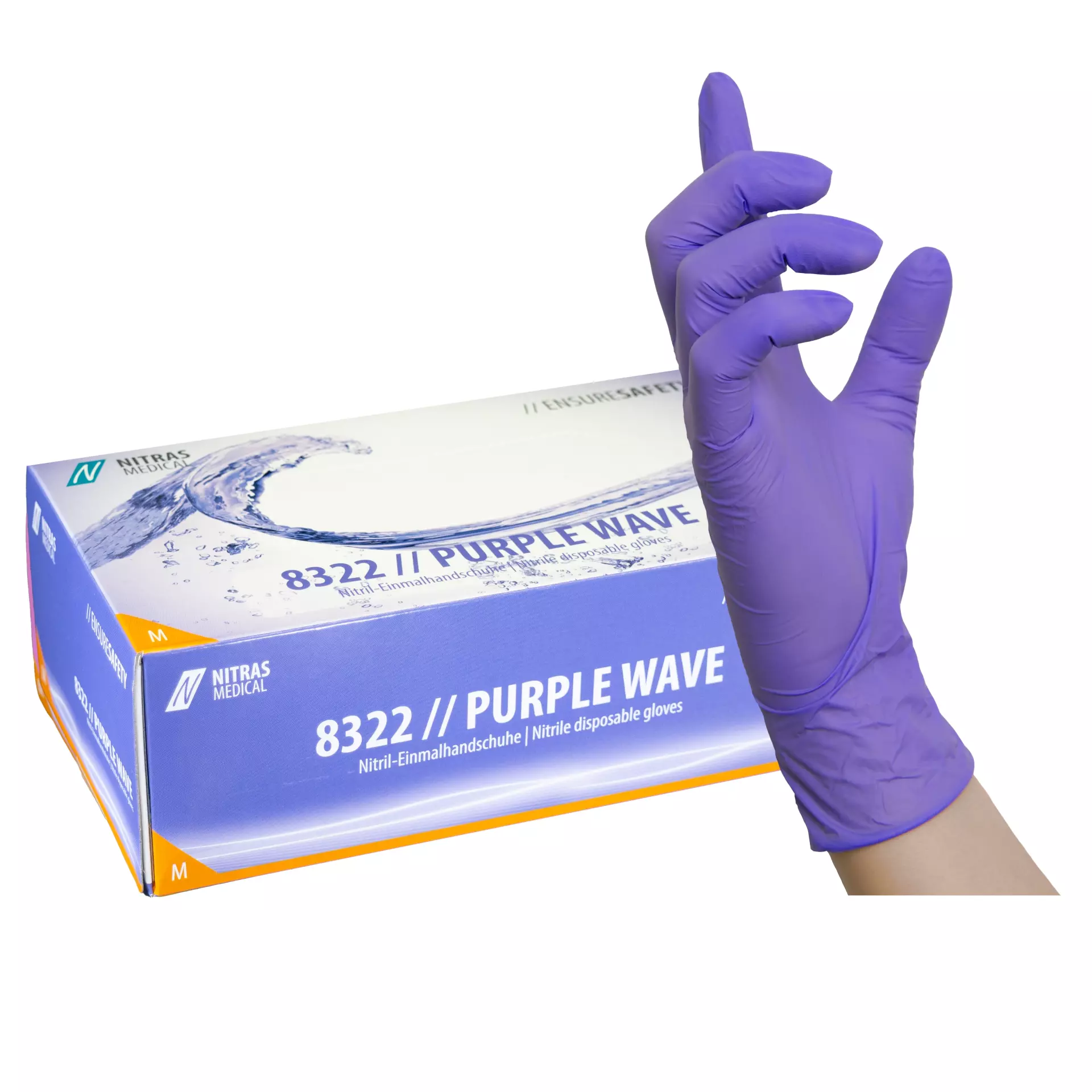 Nitras Medical 8322, PURPLE WAVE Nitril-Einmalhandschuhe, lila, image 1