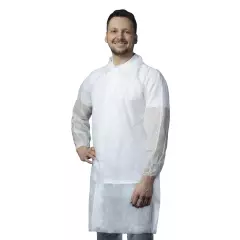 Nitras Medical 4530, PP Visitor Coat with Zipper, White