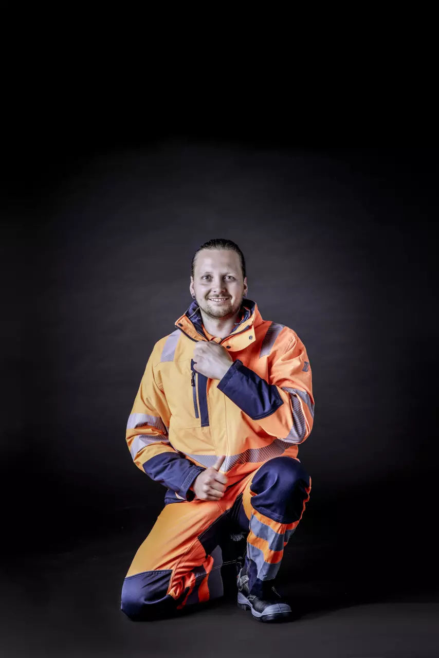 NITRAS 7179-4121, MOTION TEX VIZ PLUS Multifunktionale Warnschutzjacke, Neonorange/Marineblau, image 3, gallery thumbnail
