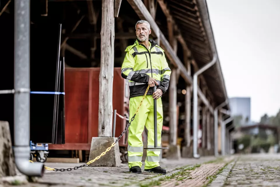 NITRAS 7585-4000, MOTION TEX VIZ PLUS High Visibility Rain Trousers, Neon Yellow, image 3, gallery thumbnail